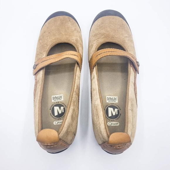Merrell Plaza Bandeau Tan J46116 Suede Mary Jane Shoes Women's Size 9 - Picture 3 of 11